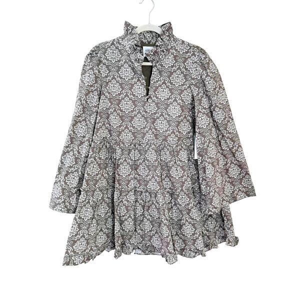 NWT Tuckernuck Hyacinth House Moss Printed Russell Mini Olive Dress Size Medium - Picture 3 of 4